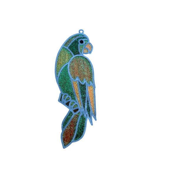 Stained Glass Parrot Suncatcher Hanging Ornament Art Decor - Picture 2 of 6